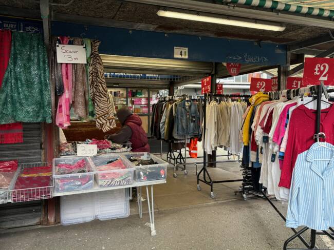 clothes stall, bury market